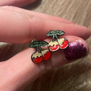 (3/$12) Frosted cherry earrings